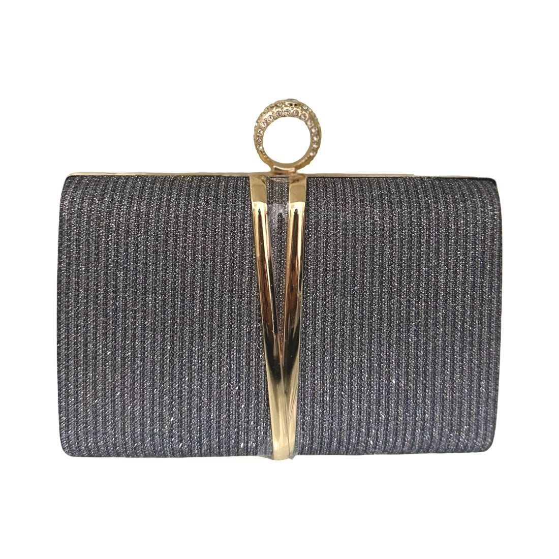 Bolsa Clutch Liage Festa Casamento Cristal Pedraria Strass Brilho Metal Dourada Grafite Chumbo