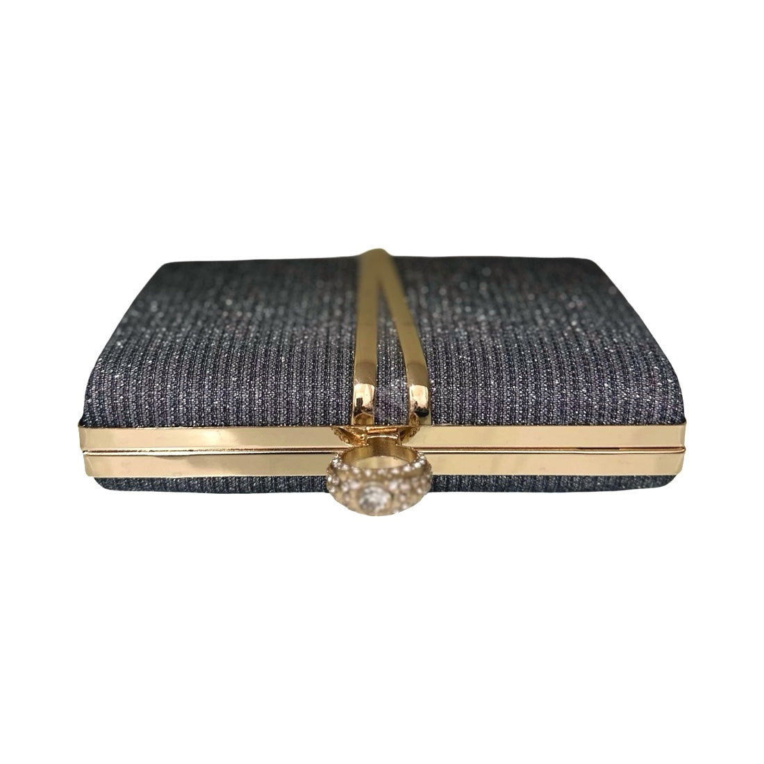 Bolsa Clutch Liage Festa Casamento Cristal Pedraria Strass Brilho Metal Dourada Grafite Chumbo