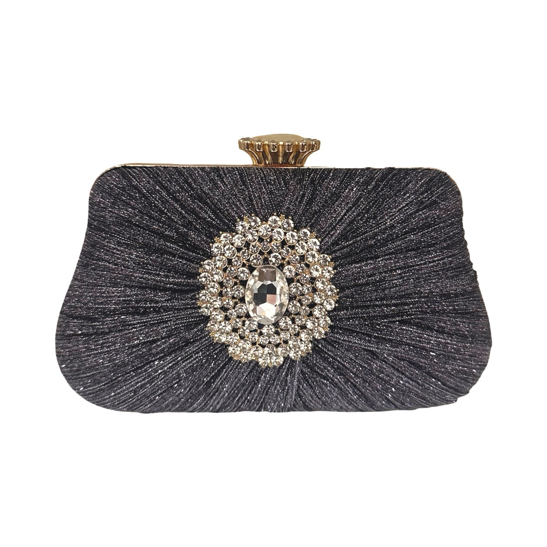 Editar Bolsa Clutch Liage Festa Casamento Bordada Pedra Cristal Pedraria Strass Brilho Metal Dourada Grafite Chumbo