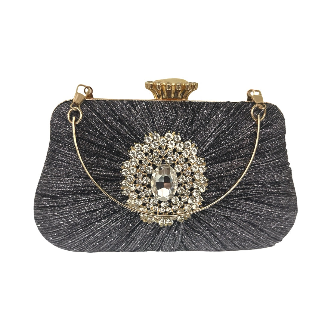 Editar Bolsa Clutch Liage Festa Casamento Bordada Pedra Cristal Pedraria Strass Brilho Metal Dourada Grafite Chumbo