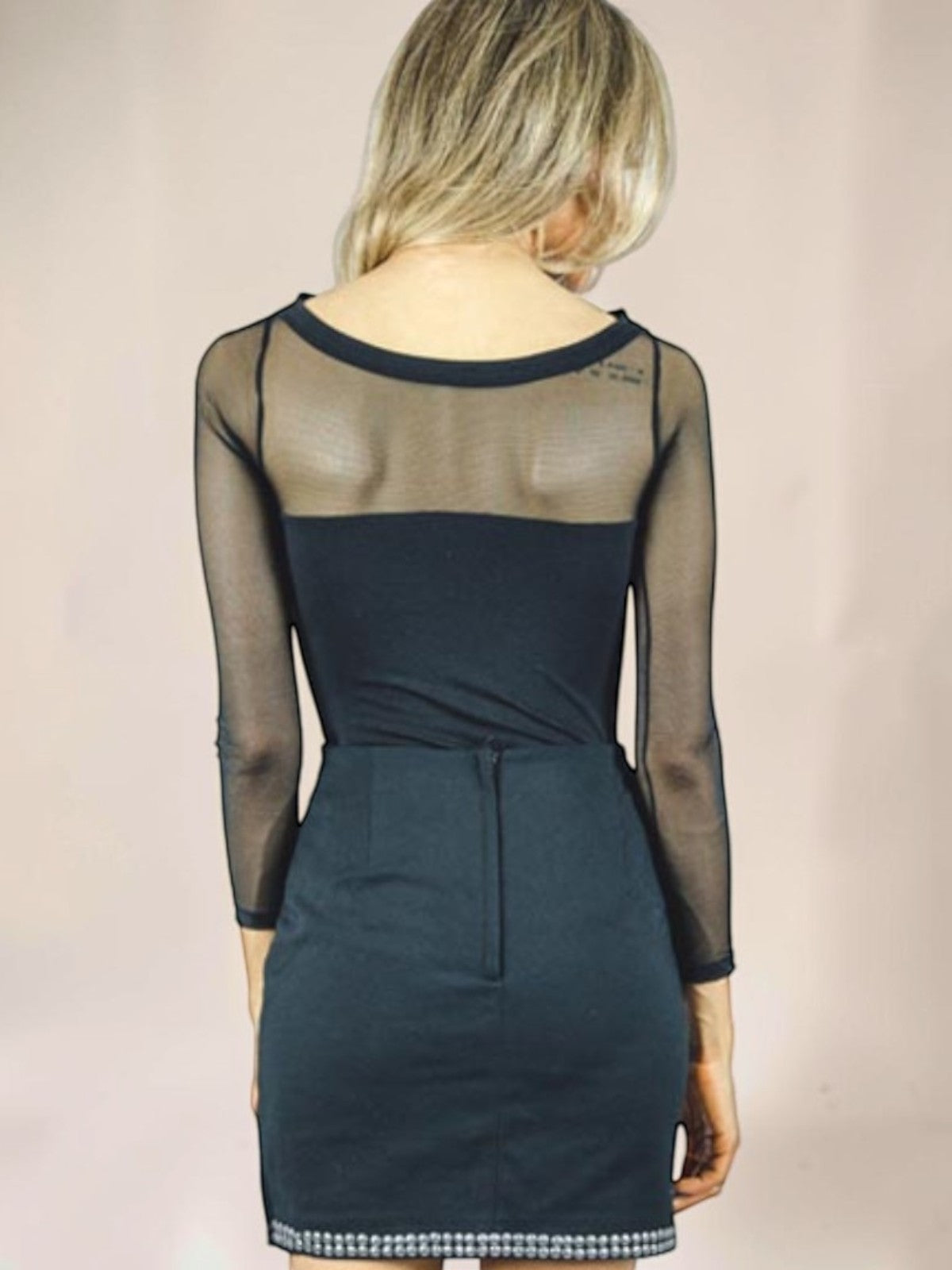 Body Liage Manga Comprida com Transparência Tule Preto